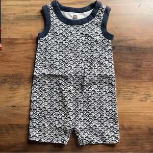 Tea Collection One Piece Tank/Shorts 0-3 Months Blue and White Unisex Summer